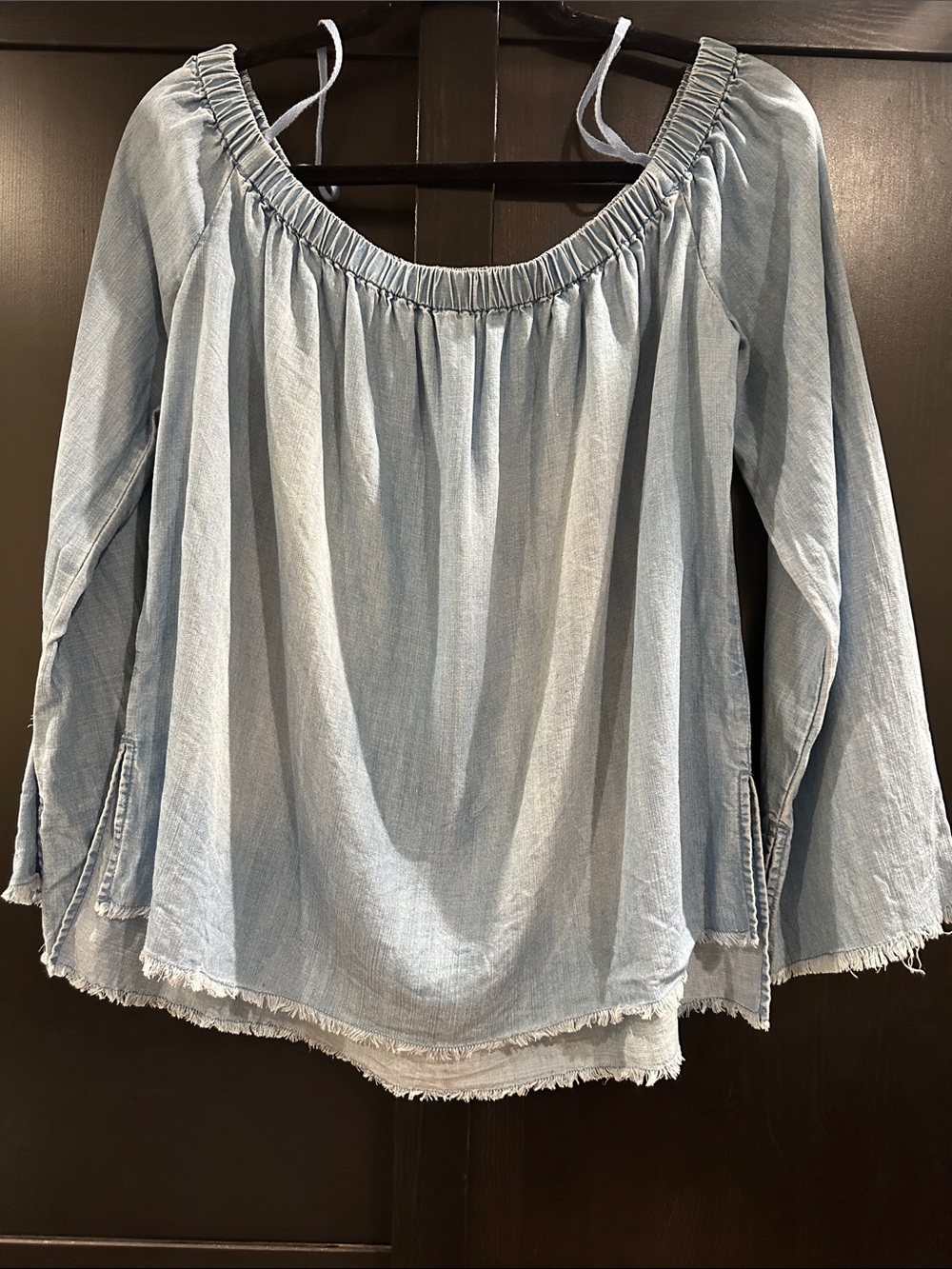 cloth & stone Light Blue Off-Shoulder Peasant Tunic